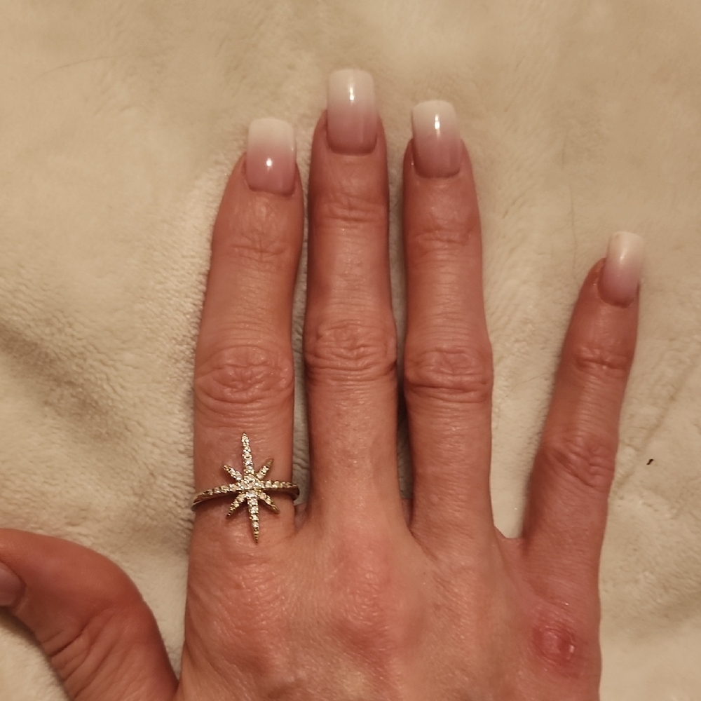 Elegant Silver Starburst Ring
